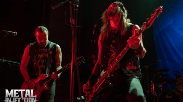 A photo of Amorphis and Olli-Pekka Laine.