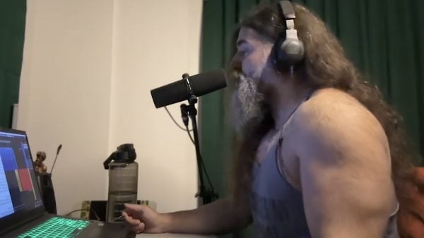 Berzan Önen trying out for the band Nevermore in a studio setting, captured mid-performance during his audition.