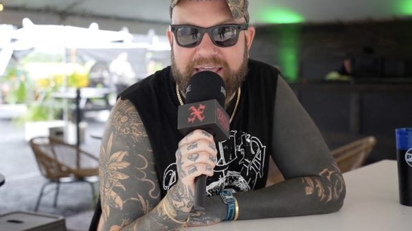 Chris Fronzak, lead vocalist of Attila, speaking during an interview or public event