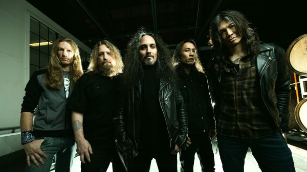 Death Angel band portrait with all members posing.