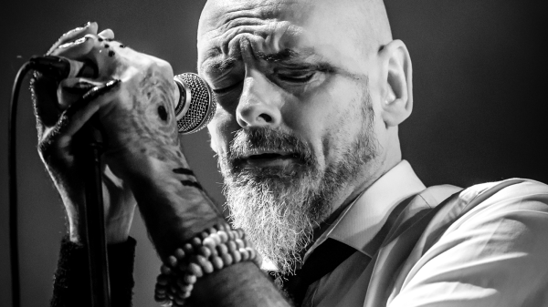 Aaron Stainthorpe performing live on stage with My Dying Bride.