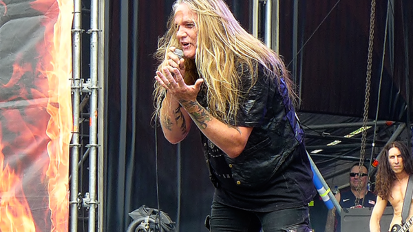 Sebastian Bach performing live at RockFest Barcelona in 2019.