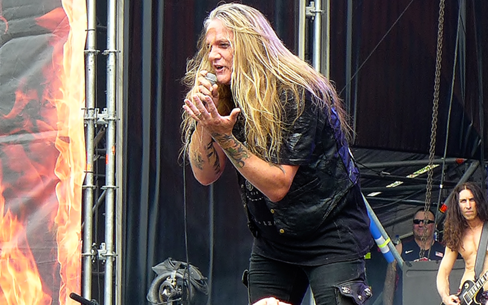 Sebastian Bach performing live at RockFest Barcelona in 2019.